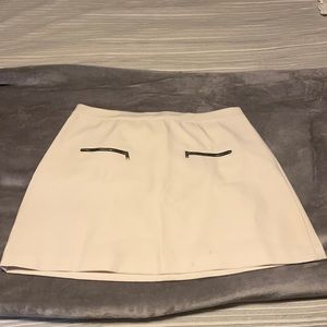 Zara white zipper skirt
